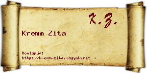 Kremm Zita névjegykártya